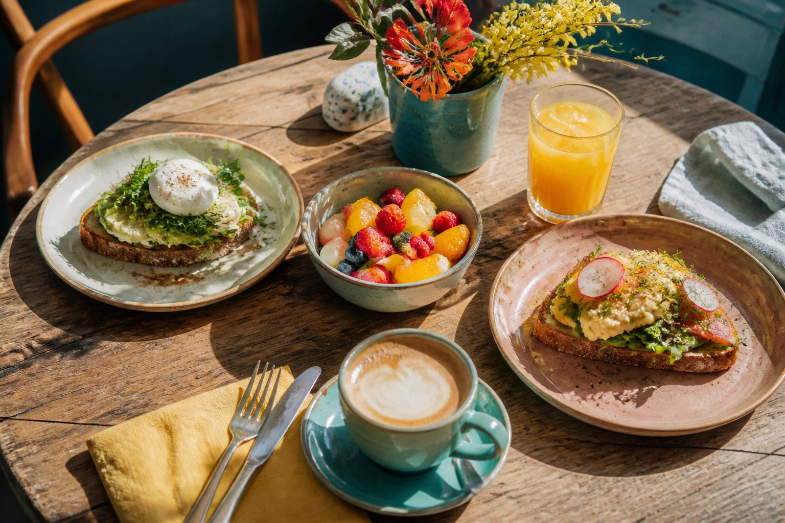 Frühstück und Getränke im Café Nordbucht